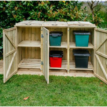 Shireburn 6 Recycle Box Store - Timber - L80.4 x W180.5 x H120 cm - Fits 6 x Recycle Boxes