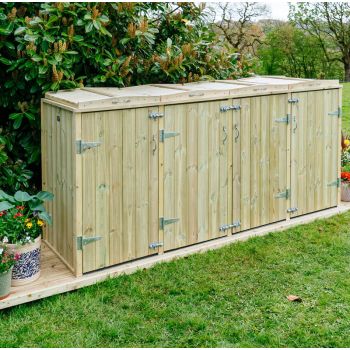 Shireburn 8 Recycle Box Store - Timber - L80.4 x W239 x H120 cm