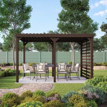 Shade Pergola - Wood - L240 x W240 x H270 cm - Rustic Brown