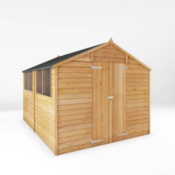 10 x 8 Feet Overlap Apex Shed - Timber - L296.6 x W248.4 x H211.8 cm - Brown