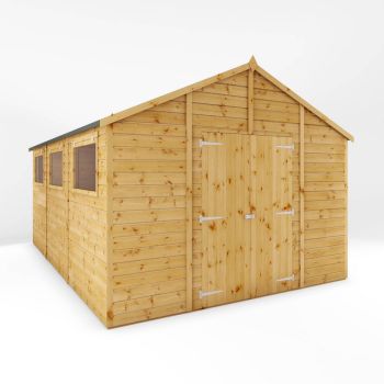 15 x 10 Feet Premium Shiplap Apex Workshop - Timber - L457.2 x W322.7 x H252.4 cm - Brown