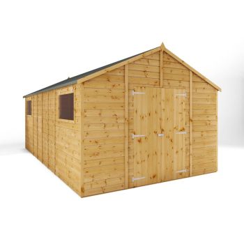 18 x 10 Feet Premium Shiplap Apex Workshop - Timber - L546.6 x W322.7 x H252.4 cm - Brown