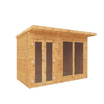 10 x 6 Feet Maine Pent Summerhouse - Timber - L233.8 x W302.8 x H217 cm - Brown