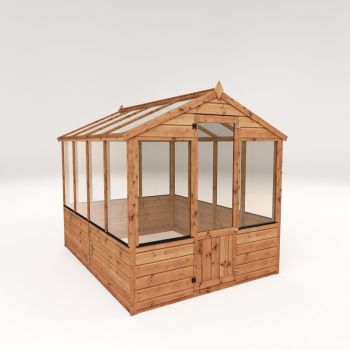 8 x 6 Feet Traditional Greenhouse - Timber - L246 x W204.1 x H205.9 cm - Brown