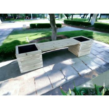 Somerset Double Planter Bench - Pressure Treated Wood - L180 x W40 x H40 cm