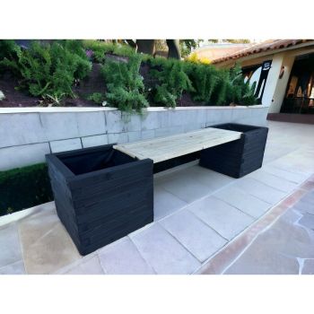 Somerset Double Planter Bench (Painted Planter Bench - Choice of Colours Available) - Pressure Treated Wood - L180 x W40 x H40 cm