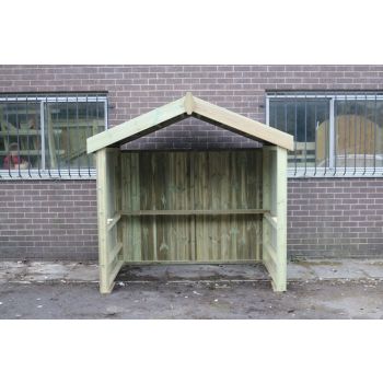 XL Smoking Shelter with Apex Roof - Timber - L119 x W170 x H224 cm - Minimal Assembly Required