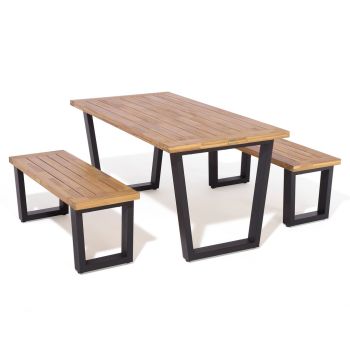 Stockholm Four Seater Wooden Bench Set