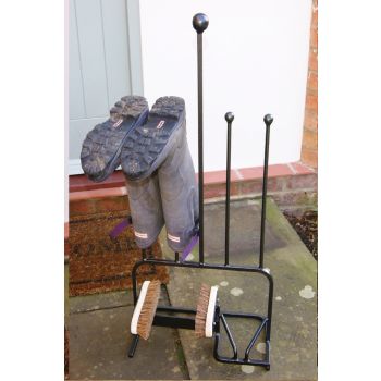 2 Pair Boot Centre - Steel Wellie Stand - Steel - L22.9 x W43.2 x H88.9 cm - Black