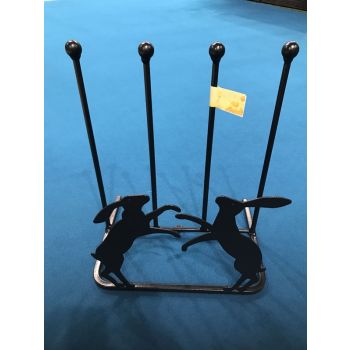 2 Pair Boot Rack - Boxing Hares - Steel - L30.4 x W38 x H48.3 cm - Black