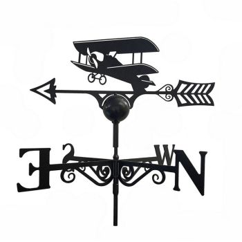 Tiger Moth Weathervane - Steel - Black
