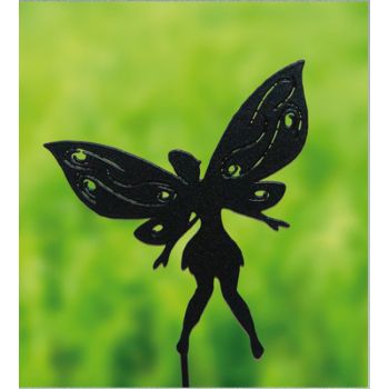 Small Fairy Garden Ornament - Solid Steel - H30 cm - Black