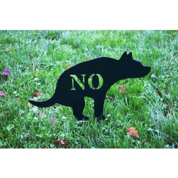 Dog - Garden Ornament - Solid Steel - W34.3 x H25.4 cm - Black