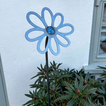 1 Feet Flowering Daisy Plant Pin (Pack of 3) - Bare Metal/Ready to Rust