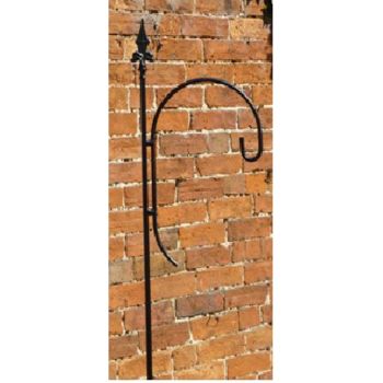 Single Bird Crook - Wild Bird Feeding Station - Hand Made Powder Coated - Solid Steel - W33 x H221 cm - Black