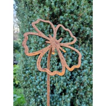 5 Feet Flowering Petal Plant Pin Garden Art (Pack of 3) - Bare Metal/Ready to Rust