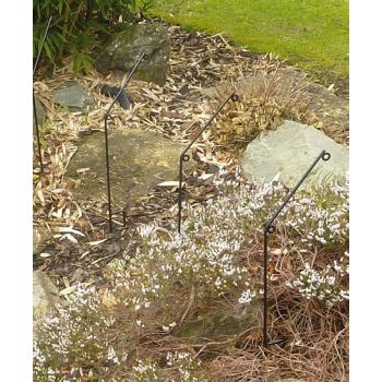 Pond Pest Protection Stakes (Pack of 10) - Stakes With Hooks - Solid Steel - H69.8 cm - Black