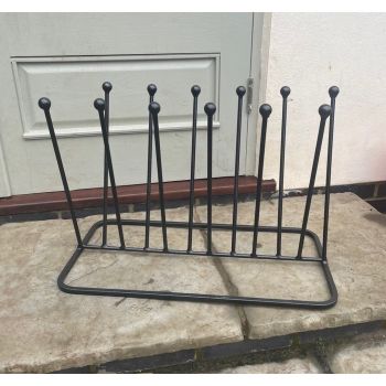 6 Pair Diagonal Boot Rack - Steel - L35.6 x W63.5 x H45.7 cm - Black