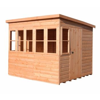 Sun Pent 8 x 8 Feet Single Door with Seven Windows Dip Treated Wooden Garden Potting Shed
