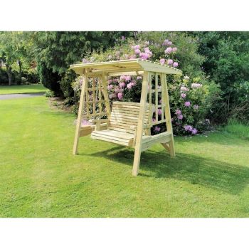 Antoinette Garden Swing Seat - Seats Two - L125 x W180 x H185 cm - Minimal Assembly Required - Set of Waterproof Cushions Included