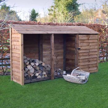 Empingham 6ft Tool Store - L75 x W340 x H180 cm - Rustic Brown