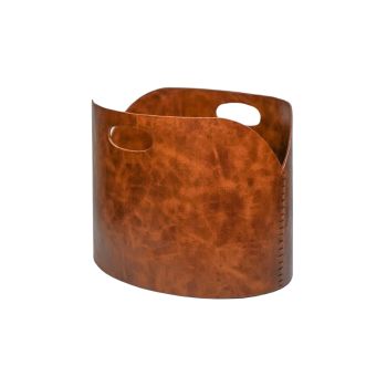 Log Bucket - Faux Leather - L30 x W40 x H30 cm - Tan