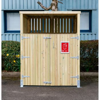 Whalley Commercial Euro Wheelie Bin Store with Roof - Timber - L154.5 x W164 x H210 cm - Self Assembly - Fits 1 x 660L to 1100L Wheelie Bin