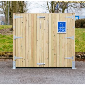 Whalley Commercial Euro Wheelie Bin Store - Timber - L154.5 x W164 x H147.5 cm - Self Assembly - Fits 1 x 660L to 1100L Wheelie Bin