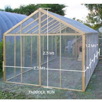  Diss Three Increment Paddock Run - Galvanised Mesh - L250 x W360 x H230 cm 