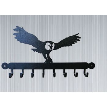 Tool Rack (Owl) - Hooks - Solid Steel - W53.3 x H10 cm - Black