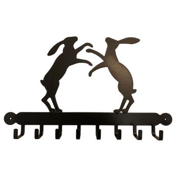 Tool Rack (Boxing Hares) - Steel - W54.6 x H30.5 cm - Black