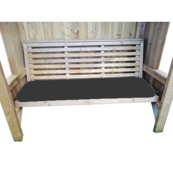 Luxury Piped Waterproof Seat Pads - Double Grey Cushion - Outdoor Cushion for Garden Furniture