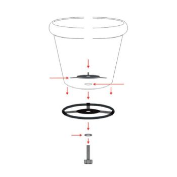 Robust Pot Clamp Kit - Steel - Black (Suitable for Single Stem Tuteur Only)