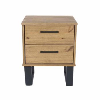 2 Drawer Bedside Cabinet Antique Wax Finish