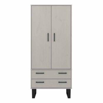 2 Door, 2 Drawer Wardrobe Grey Wax Finish