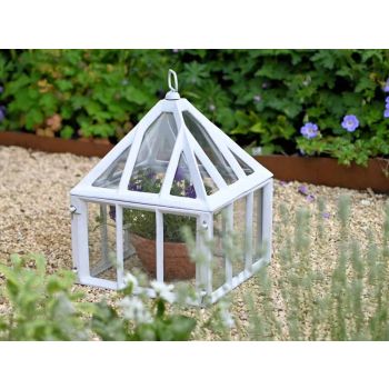 13 Feet Garden Cloche - Cast Iron/Glass - L33 x W33 x H41 cm - Antique Ivory