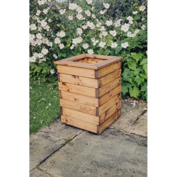 Multi Pack of 2 - Valley Tall Square Planter - Timber - L39 x W39 x H52 cm - Garden Trough - Fully Assembled