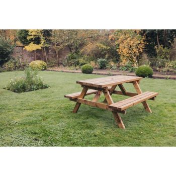 Valley Deluxe Picnic Table - Timber - L150 x W150 x H76 cm - Partially Assembled