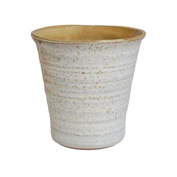Vallo Reactive Glaze Tapered Planter - L29.5 x W29.5 x H26.5 cm - Cream
