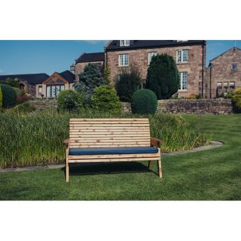 Valley 3 Seat Bench - Timber - L73 x W163 x H95 cm - Garden Furniture - Fully Assembly - Set of Waterproof Cushions Included