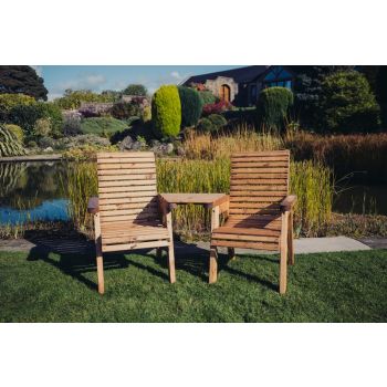 Valley Love Seat Angled - Timber - L100 x W163 x H95 cm - Garden Furniture - Flat Pack - Partially Assembled