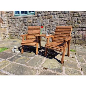 Valley Love Seat Angled - Timber - L100 x W163 x H95 cm - Garden Furniture - Flat Pack - Partially Assembled