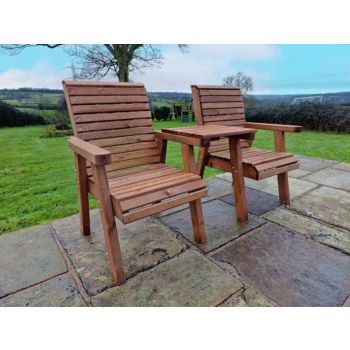 Valley Love Seat Square - Timber - L73 x W170 x H95 cm - Garden Furniture - Flat Pack - Partially Assembled