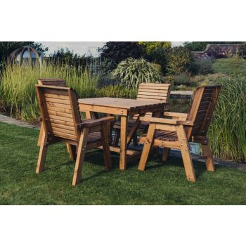 Valley 4 Seater Square 4XC - Timber - L190 x W190 x H95 cm - Garden Furniture - Minimal Assembly Required