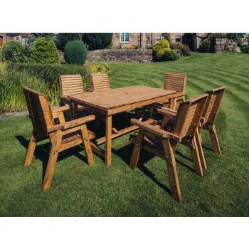 Valley 6 Seater Set 6XC - Timber - L220 x W330 x H95 cm - Garden Furniture - Minimal Assembly Required