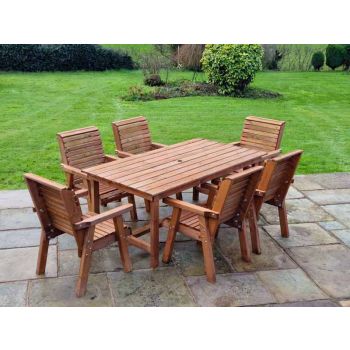Valley 6 Seater Set 6XC - Timber - L220 x W330 x H95 cm - Garden Furniture - Minimal Assembly Required
