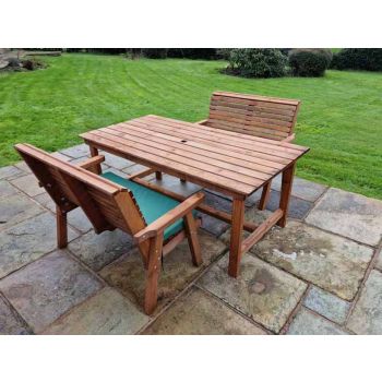 Valley 4 Seat Set 2X2B Table - Timber - L220 x W180 x H95 cm - Garden Furniture - Minimal Assembly Required