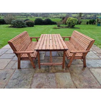 Valley 6 Seat Set 2X3B Table - Timber - L220 x W180 x H95 cm - Garden Furniture - Minimal Assembly Required