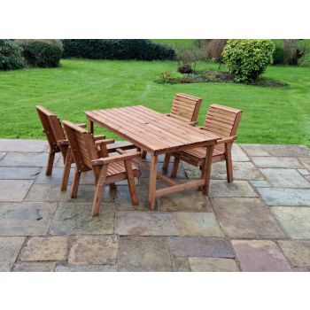 Valley 4 Seat Set 4XC Table - Timber - L220 x W330 x H95 cm - Garden Furniture - Minimal Assembly Required