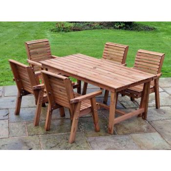Valley 5 Seat Set 5XC Table - Timber - L220 x W230 x H95 cm - Garden Furniture - Minimal Assembly Required